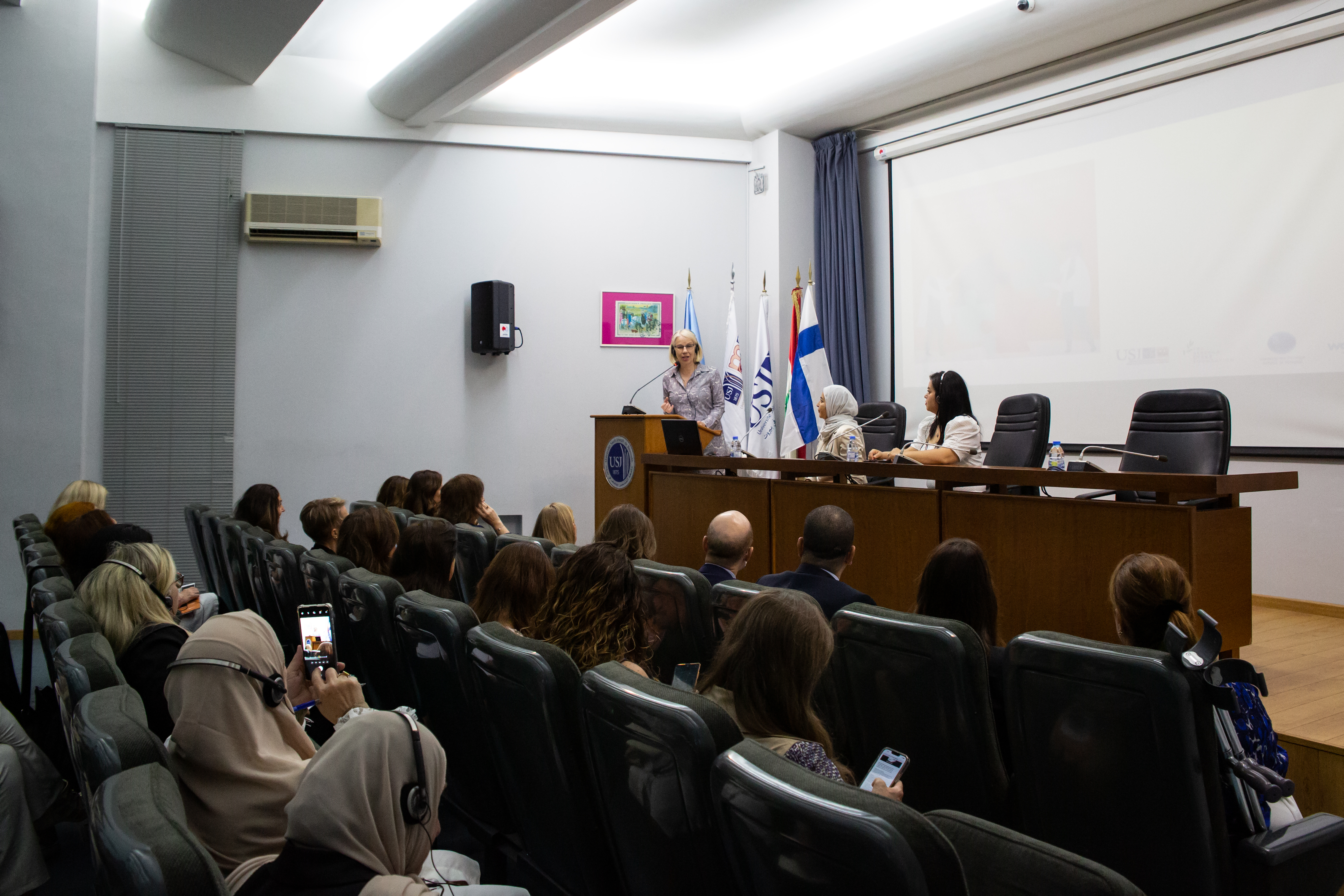 H.E. Tarja Fernández, Ambassador of Finland to Lebanon, during the launching event. Photo: UN Women/Lauren Rooney