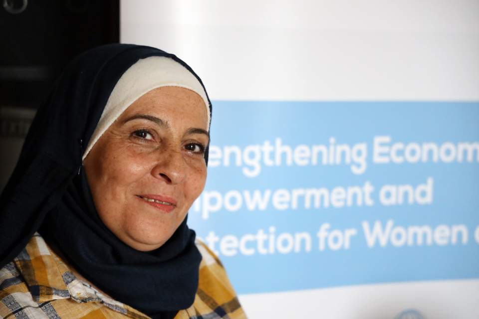 Malak Farran at the Social Development Center at Tariq El Jdideh. Photo: UN Women/Dar Al Mussawir.